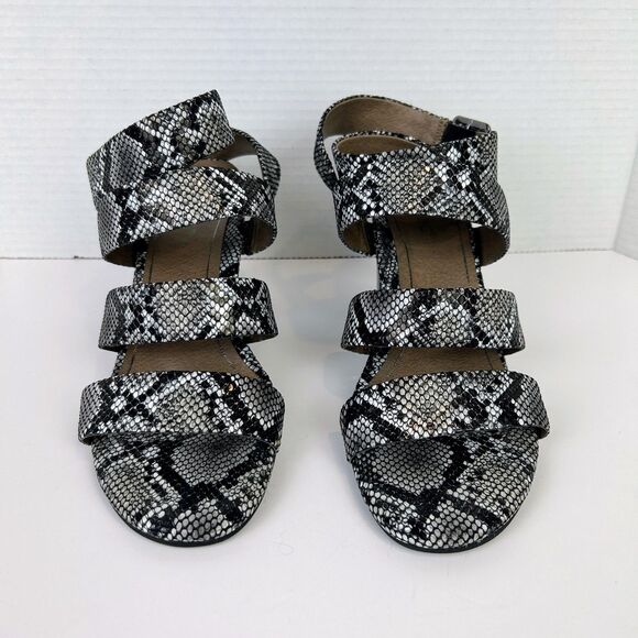 Vionic Blaire Snake Print Leather Strappy Block Heel Sandals Comfort Shoes 9.5 - Picture 4 of 13